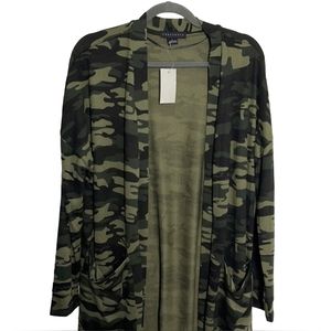 Sanctuary Olive Camo Open Cardigan 1×